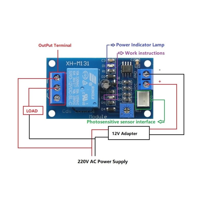 2PCS DC 12V Light Control Switch Photoresistor Relay Module Detection