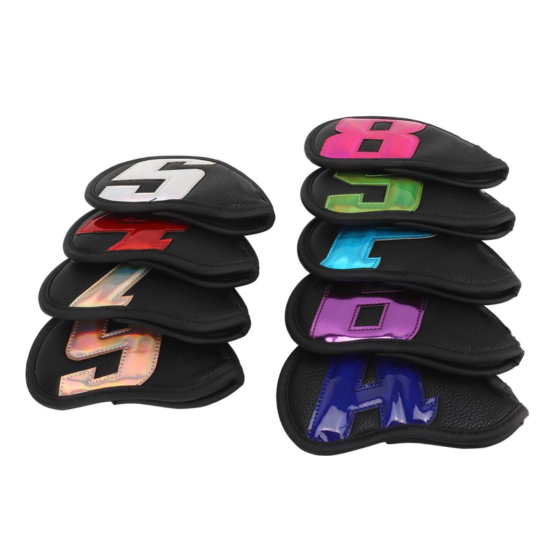 9PCS Golf Club Head Covers Waterproof PU Numbered Golf Club