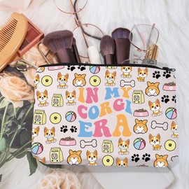 MEIKIUP Cute Dog Corgi Butt Makeup Bag Corgi Dog Lover Gifts Dog Mama Makeup Travel Bag In My Corgi Era Cosmetic Bag (corgi bag)