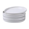 QFULL Ceramic White Dinner Plate Set of 6, 8 Inch