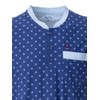 Henry Terre Men's Short-Sleeved Nightdress with Diamond Flower Chest Pocket