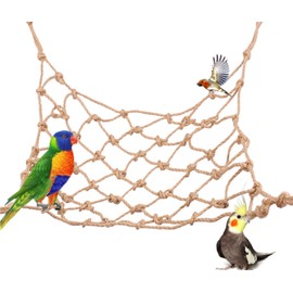 1pcs Wezxrauo Durable Parrot Climbing Net & Rat Ropes for Cage, Chewable Bird Perches & Small Animal Cage Accessories, Fall Breaker Safety Rope Ladder for Birds, Rats, Hamsters