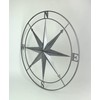 Zeckos Galvanized Zinc Finish Metal Indoor/Outdoor Nautical Compass Rose Wall