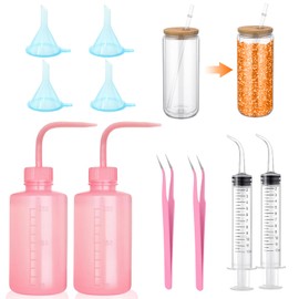 10 Pcs Snow Globe Tumbler Supplies Kit Glitter Funnel Bent Syringe for Snowglobes for Glitter Snow Globe DIY Contains Cup Making Supplies