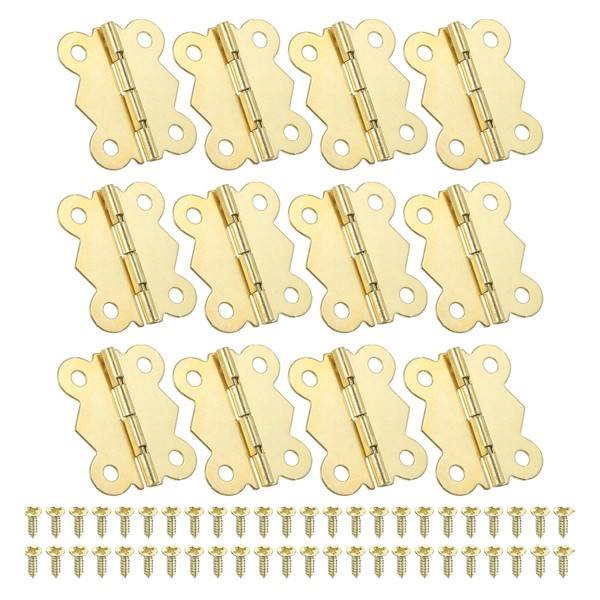 PATIKIL Small Jewelry Box Hinges 1-5/8 Inch, 12 Pack 180-degree