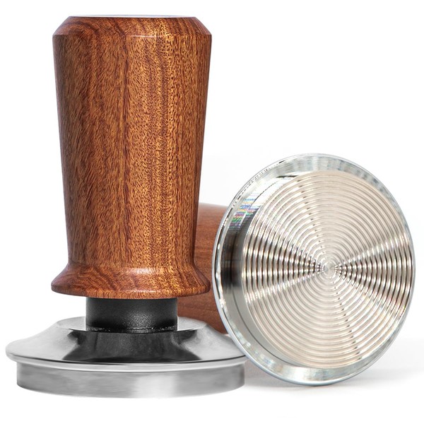 Allalley 58 mm Espresso Tamper with Ripple Base, Spring Loaded