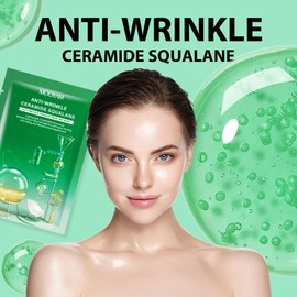 GUOYAOLIFU Hydrating Face Sheet Masks, Anti-Wrinkle Ceramide Squalane Facial Moisturizing Spa Face Masks Skincare, Daily Sheet Masks for All Skin Types, Sheet Facial Mask for Skin Care Mask(10Sheet)