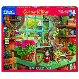 WHITE MOUNTAIN JIGSAW PUZZLE "Curious Kittens" 1000 piece