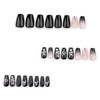 Black Gradient Press on Nails Medium Coffin Shaped Fake Nails
