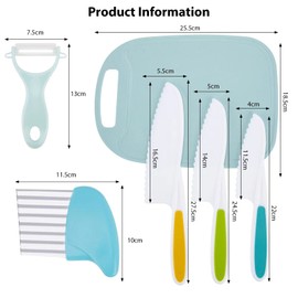 Cuchillos de Seguridad para La Cocina, Cuchillo de Arrugas, Tabla de Cortar de Plástico, Cuchillos de Plástico de Seguridad