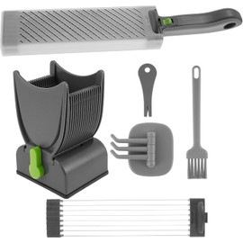 WADY Fresh Meat Slicer - Stainless Steel Manual Fresh Meat Cutter Efficient Meat Cleaver Slicer Nonslip Fresh Meat Cutter Thickness Adjustable 2 or 4 mm for Beef Pork Kitchens (Grey)