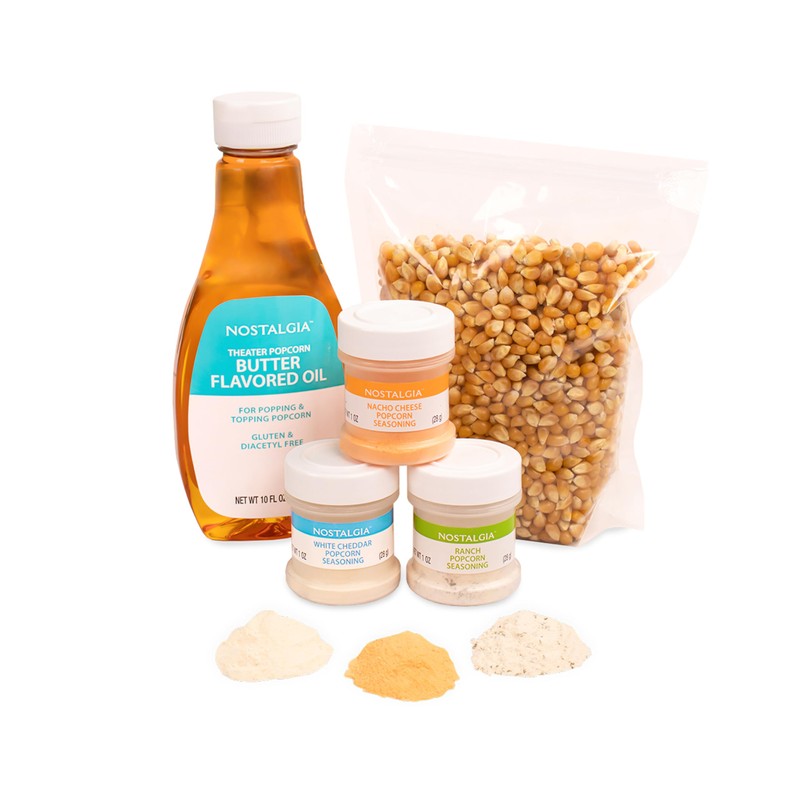 Nostalgia Gourmet Popcorn Supply Kit for Hot Air & Kettle
