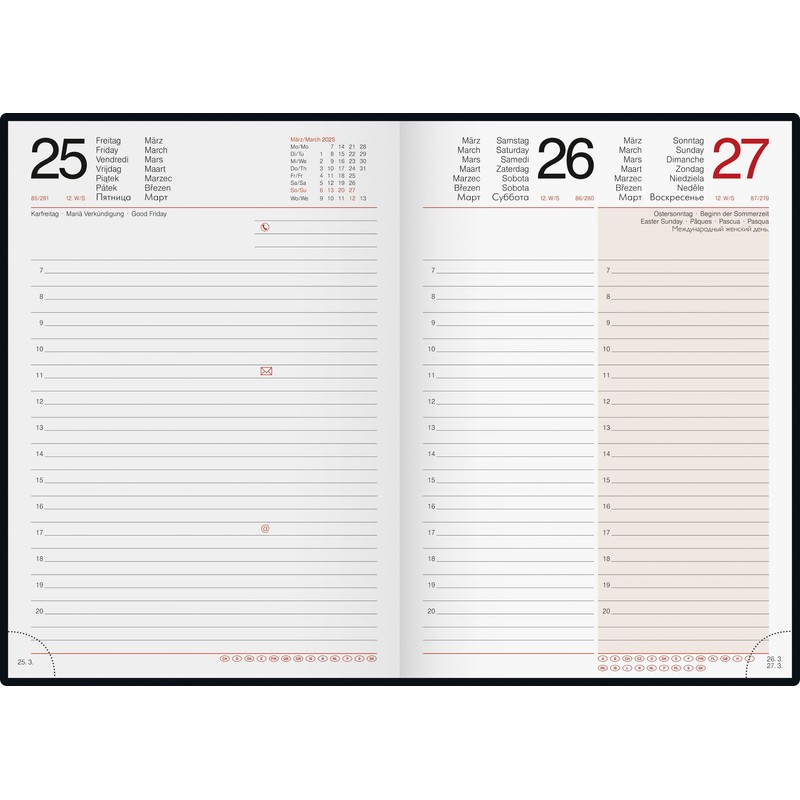 rido/idé Book Calendar Model Mentor (2025), 1 Page = 1