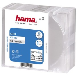 Hama 51164 Slim CD Cases Pack of 10 - Transparent