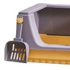 Cat Litter Box Semi Enclosed Heightened Fence Prevent Leakage Large