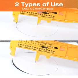 Cortador circular de brújula, cortadora de círculos, cortador de círculo para manualidades de papel para Cartón Goma Cuero Arte Herramienta para manualidades