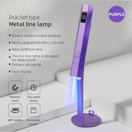 Handheld Nail Dryer Gel Lamp Small Nail Polish Fast Dry Mini Portable Adhesive Glue USB Led Lamp Manicure Tool UV Detector - Color: J002-Purple