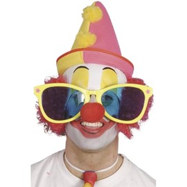 Smiffys Giant Sunglasses, Assorted Bright Colours, Assorte , Circus Fancy Dress, Adult Dress Up Accessories, Halloween