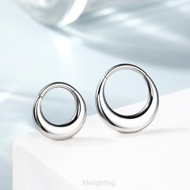 Melighting Septum Clicker Conch Earring Nose Hoop 316L Stainless Steel Cartilage Earring Septum Piercing Cartilage Piercing Hoops 10mm
