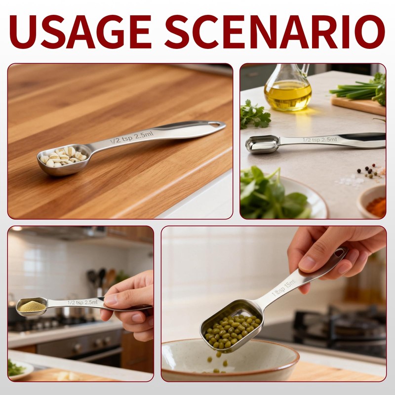 Icetop 8 Pcs Measuring Spoons Stainless Steel for Cooking