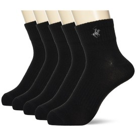 Beverly Hills Polo Club Men's Socks, One Point Embroidery, Black