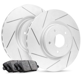 R1 Concepts Front Brake Kit For 2003-2009 Toyota 4Runner, 2007-2014 Toyota FJ, 2005-2022 Toyota Tacoma| Slotted Brake Rotors| Ceramic Brake Pads and Rotors Kit