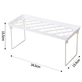 YIKANGHENG Kitchen and Bedroom Storage Rack, 2 Pack 13.8 Inch x 5.5 Inch x 6 Inch White Glass Shelf Place Cups, Tissue, Seasoning and Other Items (2)