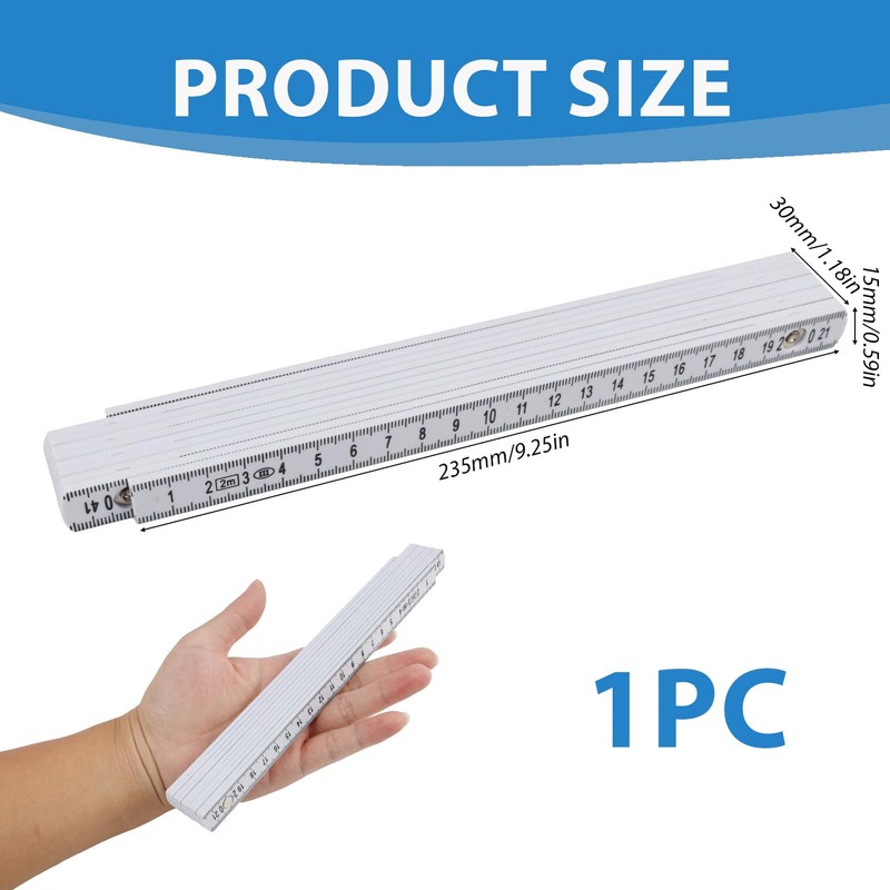 Folding Rule 2m with Angle Scale ，Foldable Meter Stick, Large