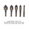 5 Pcs Countersink Drill Bit 1/4in 3/8in 1/2in 5/8in 3/4in