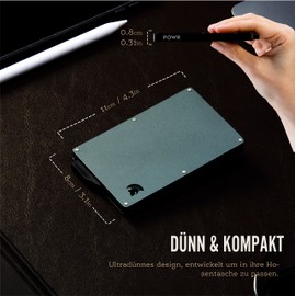 POWR Kartenetui Cardholder - EC Karten Etui und Kreditkartenetui Herren - RFID Schutz & NFC Blocker Kartenhalter Metall - Schmales Karten Wallet Portemonnaie Herren
