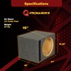 Q Power 15 Inch Heavy-Duty Single Vented Carpet Covered Durable