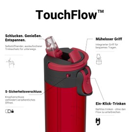 Sparrow Children's Water Bottle, 500 ml, TouchFlow Tritan Water Bottle, BPA-Free, Leak-Proof, Sports Bottle, with Straw for Sports, Outdoors, Lightweight, Sustainable