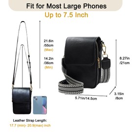lifwimner Small Crossbody Purse for Women Trendy Vegan Leather Cell Phone Bags with Card Slots & Adjustable Straps(Black)