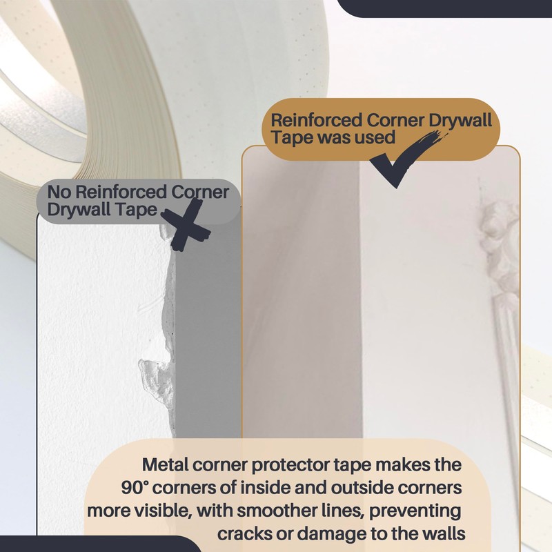 Terixe Drywall Corner Tape - 65 Ft Roll Reinforced Drywall