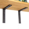 Brackets, L Shape, Angle, Iron Shelves, Black, Set of 2,