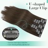 Ukira Extensiones De Cabello Castaño Medio Clip De Cabello Humano