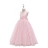 Glamulice Pink Girls Lace Bridesmaid Dress Long A Line Wedding