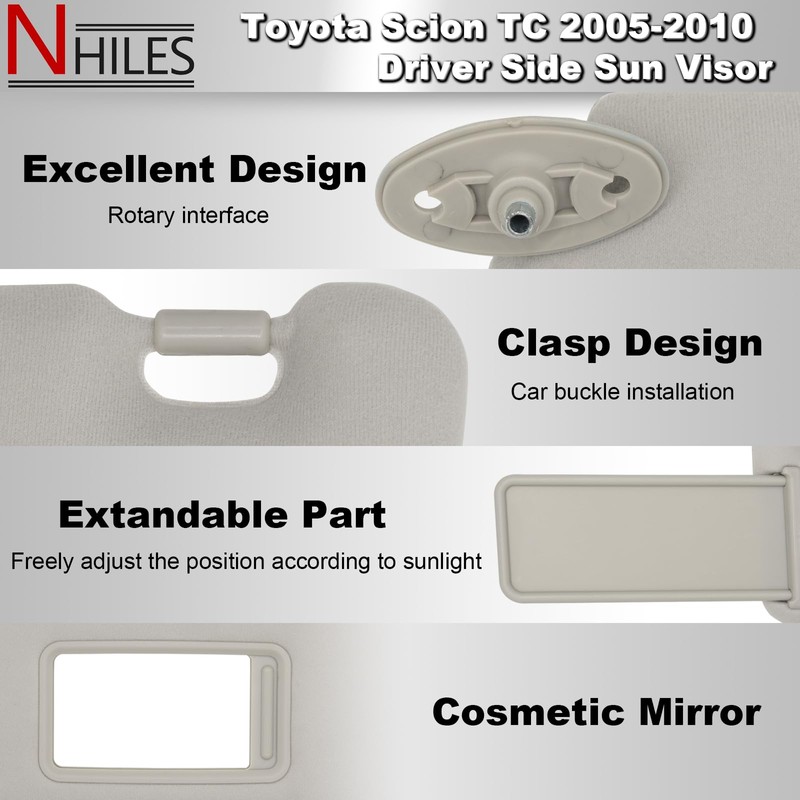 NHILES Driver & Passenger Side Sun Visor Replacement Fits for