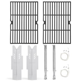 Grill Replacement Parts for Dyna Glo DGF350CSP DGF350CSP-D 2-Burner Gas Grill, Heat Shields, Burner Tubes, Igniters and Cast Iron Grill Grates Replacement for Dyna-Glo