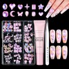 Makartt Pink Diamond Nail Design Glue Set, Flat Back Gemstone,