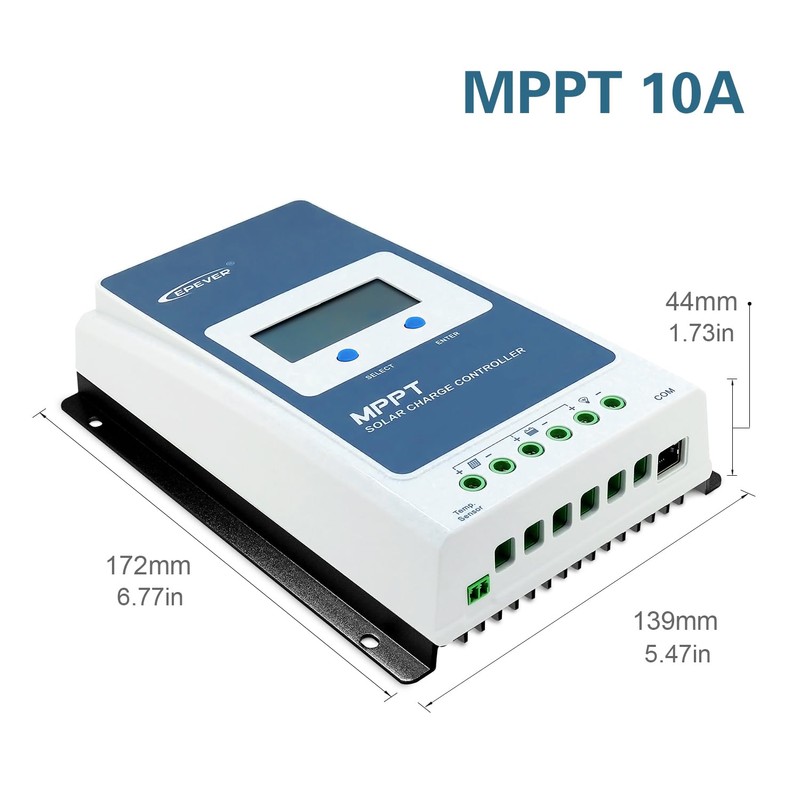 EPEVER MPPT Solar Charge Controller 10A 12V 24V Auto, Max