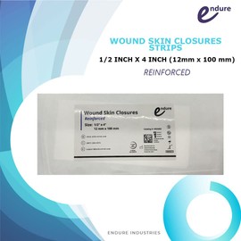 Endure Wound Skin Closures Strips, 3 Strips per Sheet, 2 Sheets per Pouch, 5 Pouches per Box, 30 Strips Total (½ ” x 4” Reinforced)