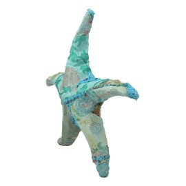Starfish Sea Star Hand Crafted Paper Mache In Colorful Sari Fabric Figurine
