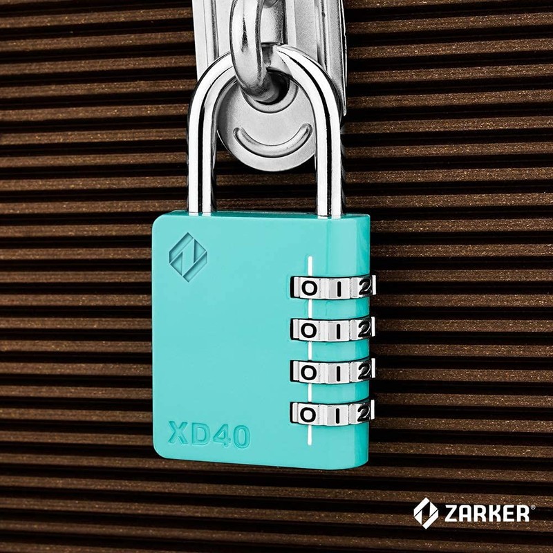 [ZARKER XD40] Heavy Duty Outdoor 4-Digit Combination Padlock for Locker,