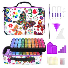 ZORETCO Diamond Painting Storage Containers,120 Slots Diamond Painting Accessories Kits with Tools for Diamond Art Craft Jewelry Beads Organizer