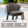 Pellebant Patio Stackable Wicker Dining Chair Sets of 2, Stacking