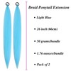 Extension per capelli sintetiche, colore blu, per trecce e coda