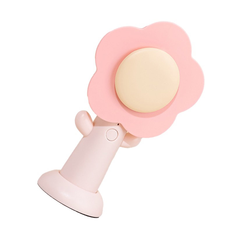 Mini Handheld Fan Cute Flower Shape Strong Wind USB Rechargeable