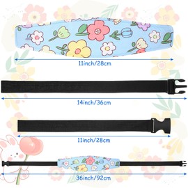 Hestya 2 Pieces Baby Car Seat Head Straps, Carseat Head Support for Toddler Holder Band Headrest, Stroller Sleeping Headrest Neck Relief for Kids Children Toddler Infant(Classic Flower)