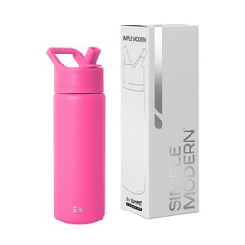 Simple Modern Kids Water Bottle with Straw Lid | Vacuum Insulated Stainless Steel Metal | Reusable Leak Proof BPA-Free Thermos for School | Summit Collection | 18oz, Malibu